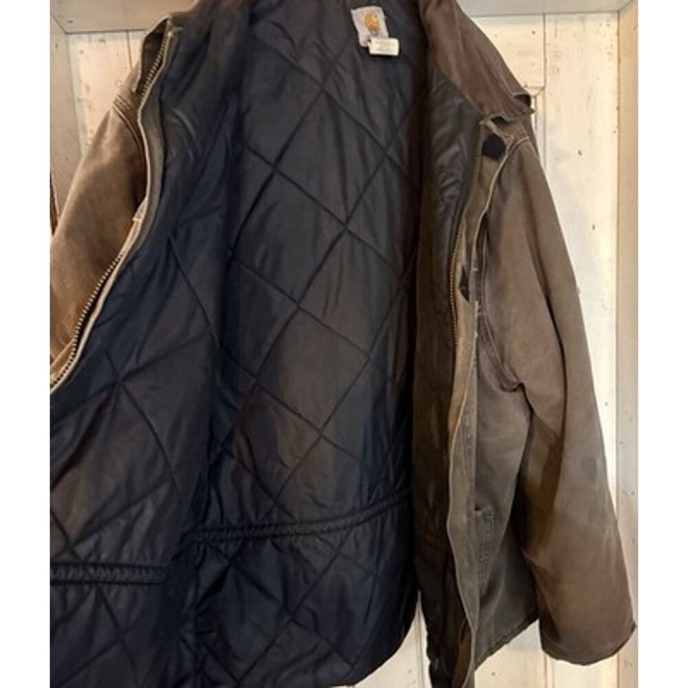 Vtg Carhartt C26 CHT Chore Coat 3XL Jacket Faded Brow… - Gem